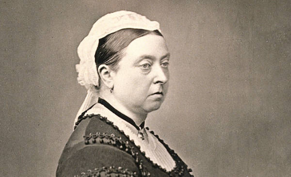 Queen Victoria black and white photographic portrait (without a smile)